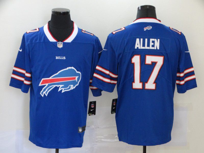 Men Buffalo Bills #17 Allen Blue Nike Team logo fashion NFL Jersey